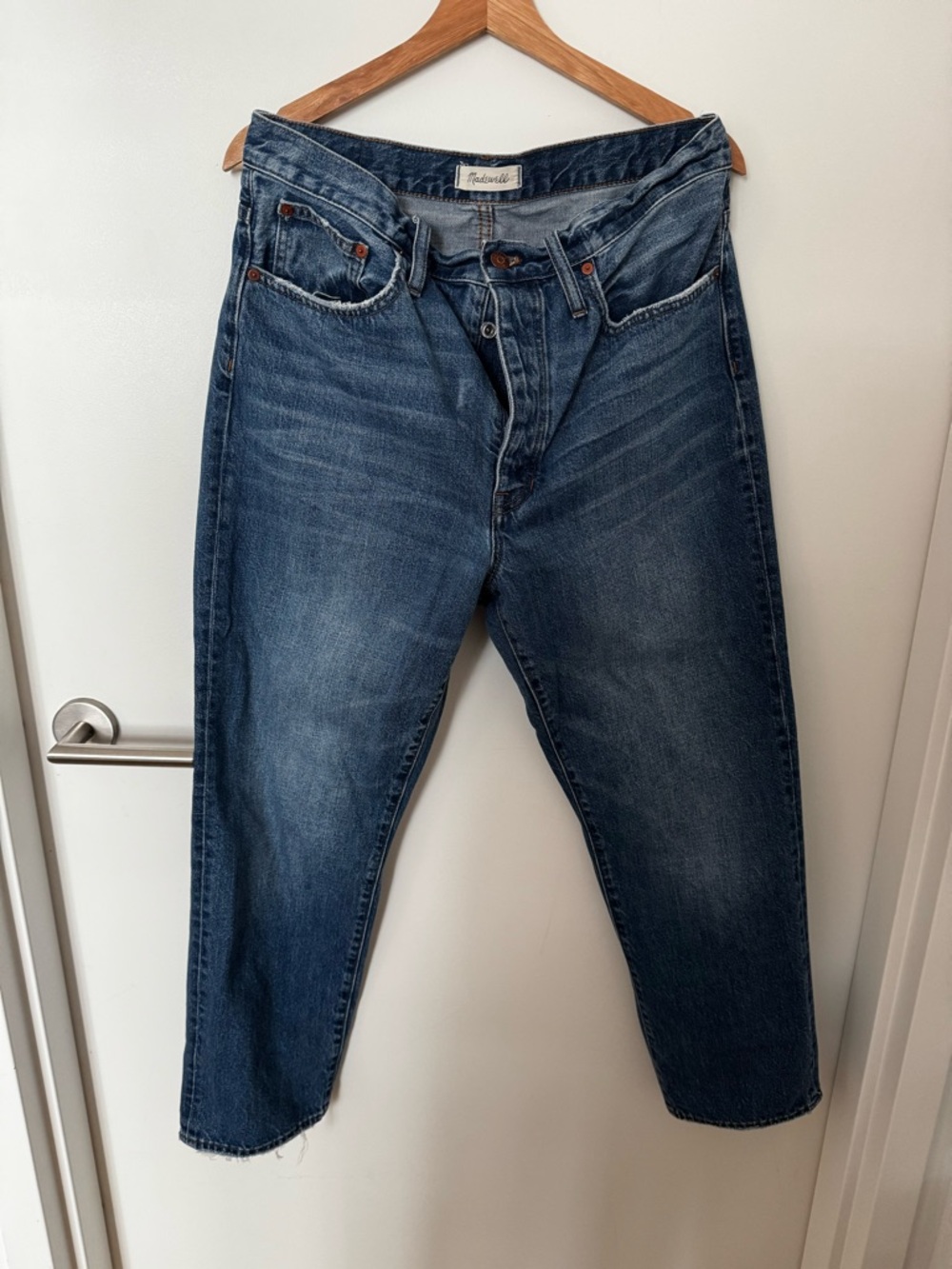 Madewell Women’s Blue Denim Dad Jeans - Classic Straight Fit